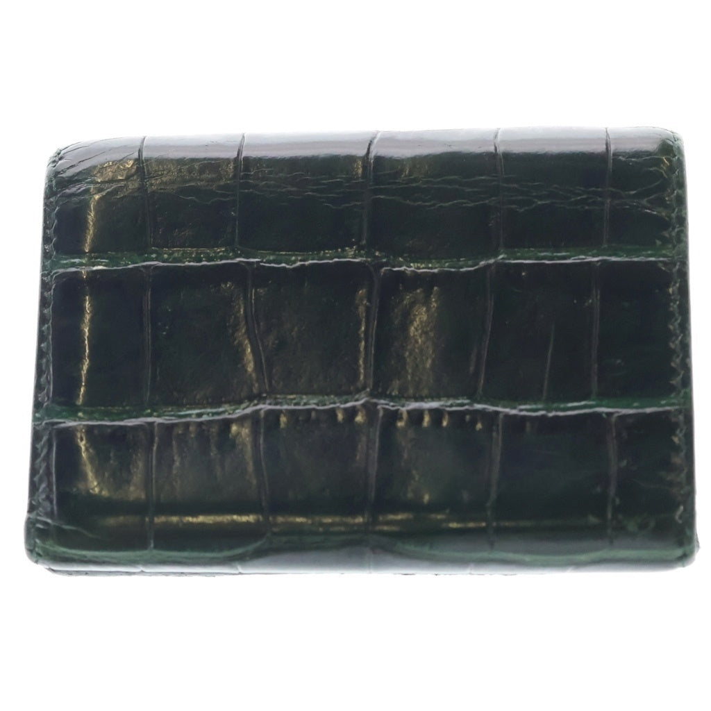 BALENCIAGA(バレンシアガ) HOURGLASS Compact Wallet クロコダイル コンパクトウォレット 634834 グリーン レディース