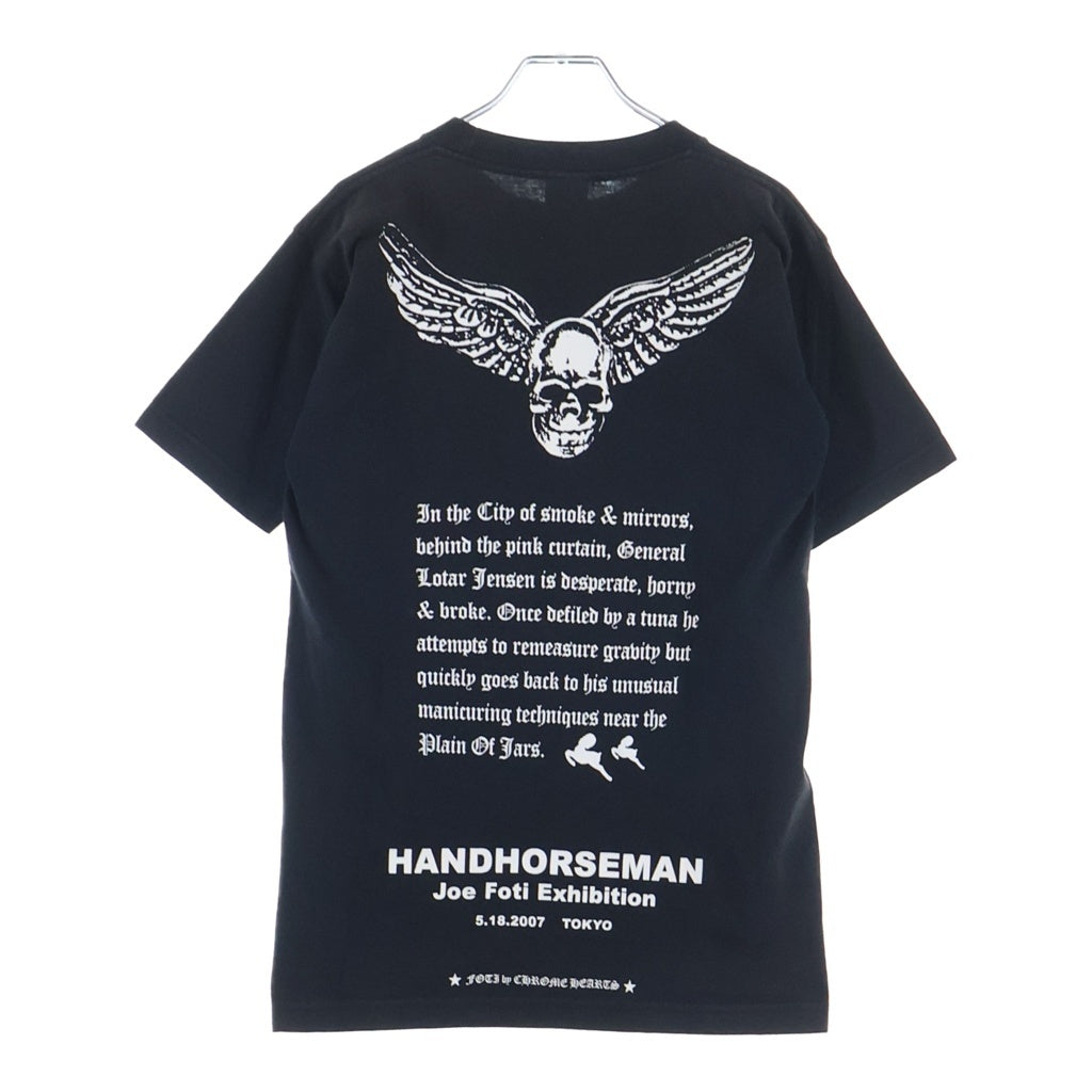 CHROME HEARTS(クロムハーツ) OLD FOTI HANDHORSEMAN TEE オールド ホースマンプリント クルーネック半袖Tシャツカットソー ブラック