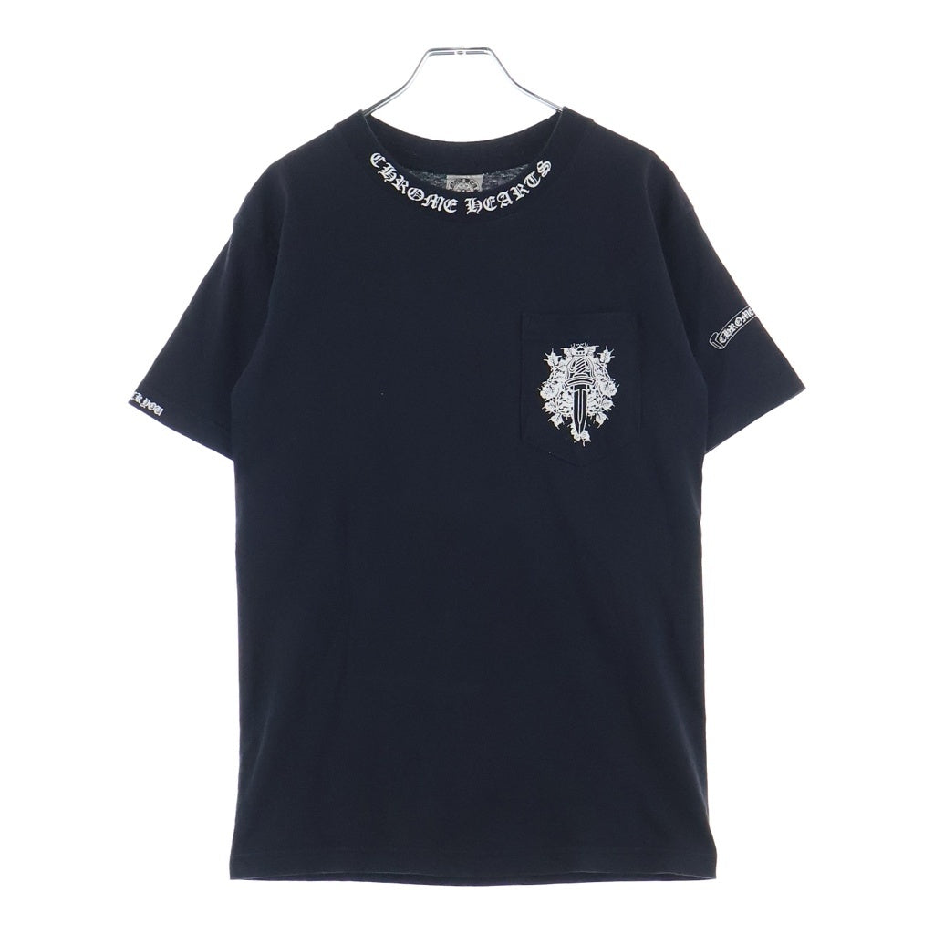CHROME HEARTS(クロムハーツ) OLD CH T-SHIRT オールド ネックロゴ ダガープリント 半袖Tシャツ ブラック