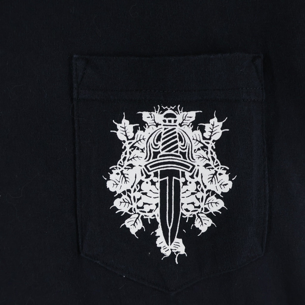 CHROME HEARTS(クロムハーツ) OLD CH T-SHIRT オールド ネックロゴ ダガープリント 半袖Tシャツ ブラック