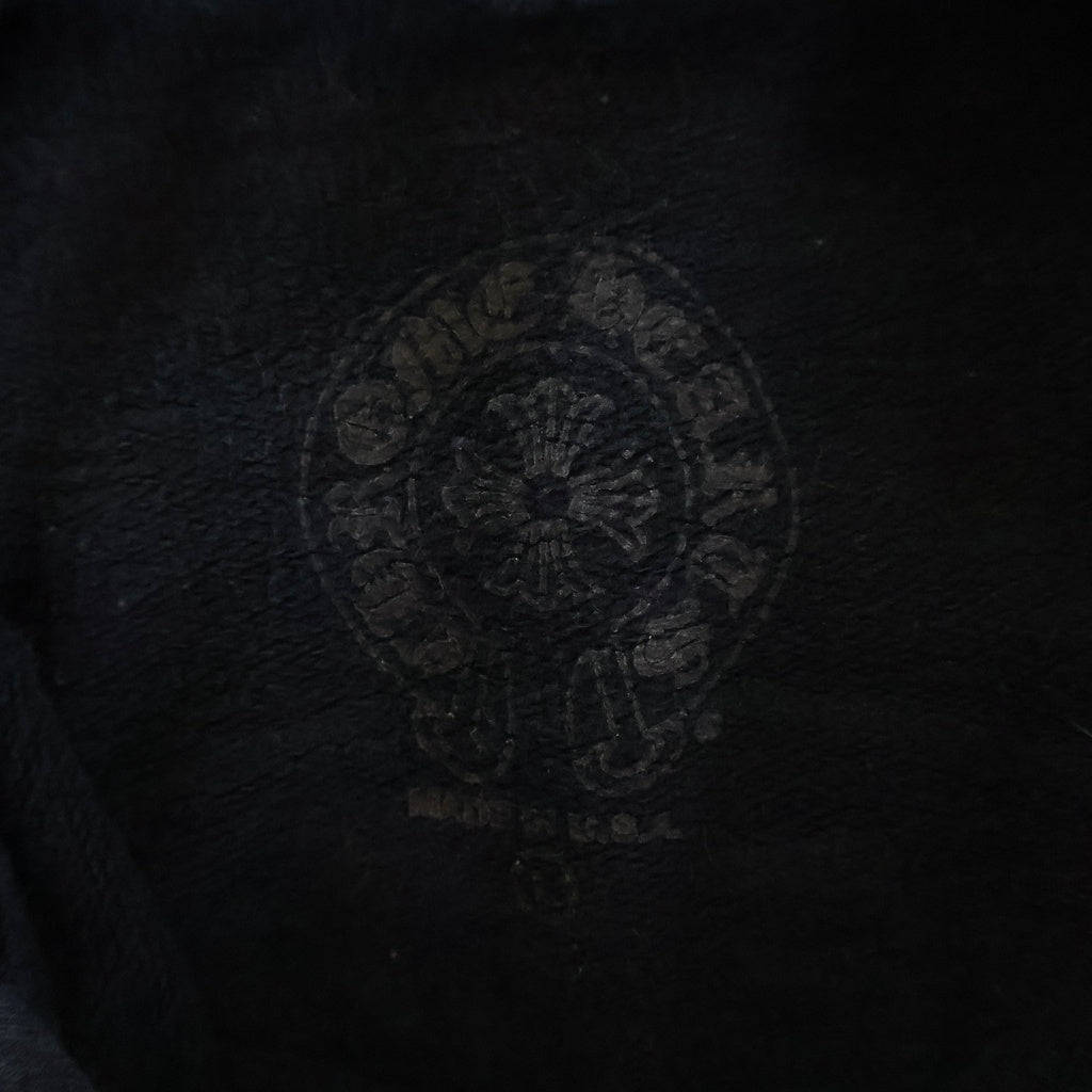 CHROME HEARTS(クロムハーツ) OLD SWTSHRT PLVR オールド バックホースシュー 袖フローラルプリント プルオーバーパーカー ブラック