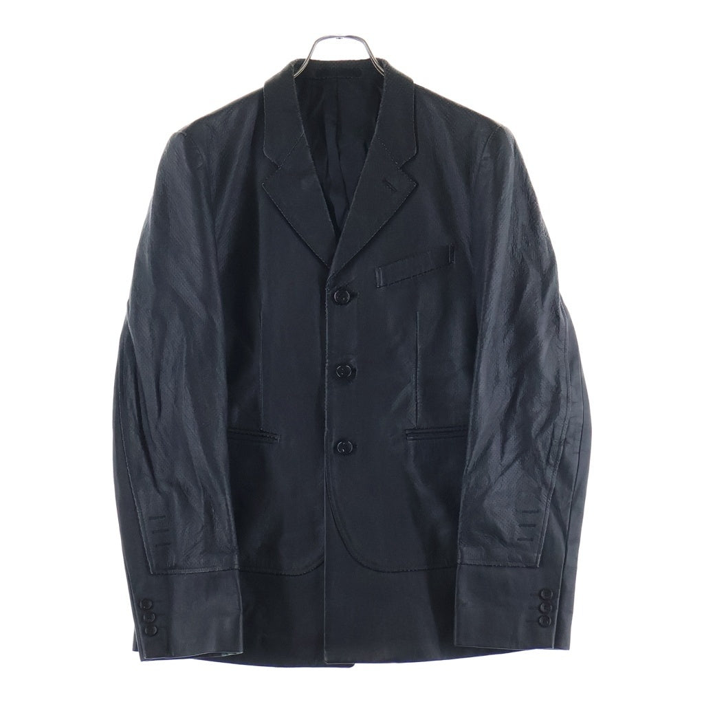COMME des GARCONS HOMME PLUS(コムデギャルソンオムプリュス) 00AW Docking Rock期 パンチングフェイクレザー テーラードジャケット ブラック PJ-04082M/AD2000