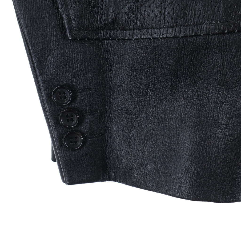 COMME des GARCONS HOMME PLUS(コムデギャルソンオムプリュス) 00AW Docking Rock期 パンチングフェイクレザー テーラードジャケット ブラック PJ-04082M/AD2000