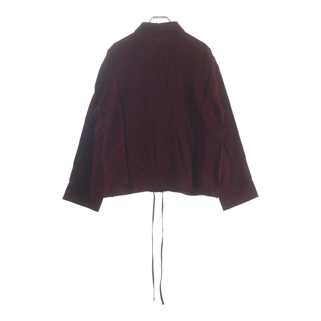 GUCCI(グッチ) 25SS ウエストリボン付 GG 836292 パイピング サテンシャツ レディース