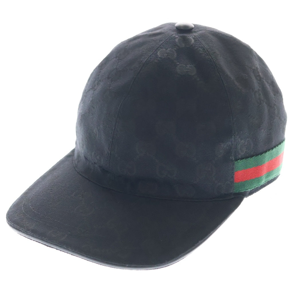 GUCCI(グッチ) GGキャンバス ベースボールキャップ 帽子 ブラック 200035 599331