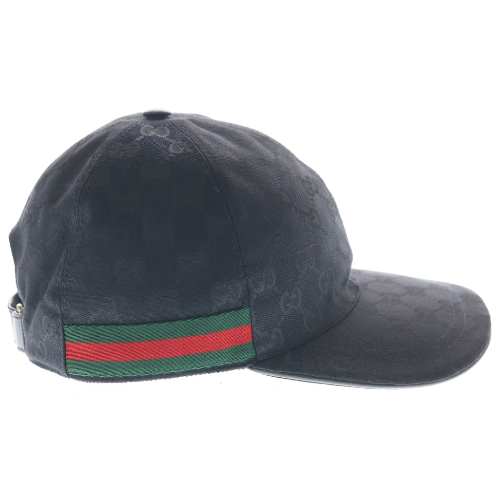 GUCCI(グッチ) GGキャンバス ベースボールキャップ 帽子 ブラック 200035 599331