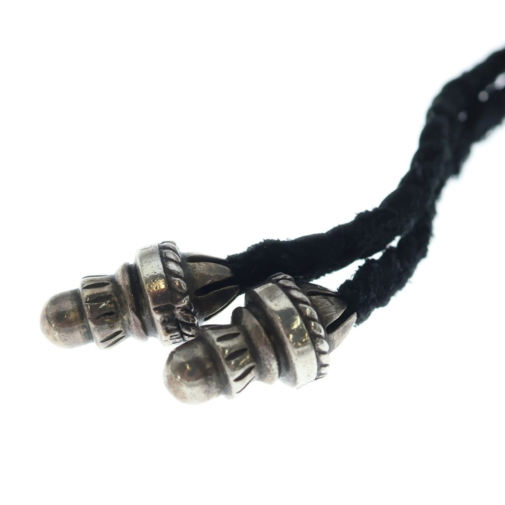 CHROME HEARTS(クロムハーツ) CH CRS SML CL スモールCHクロス クリンプト レザーブレイド ネックレス シルバー/ブラック BCA217