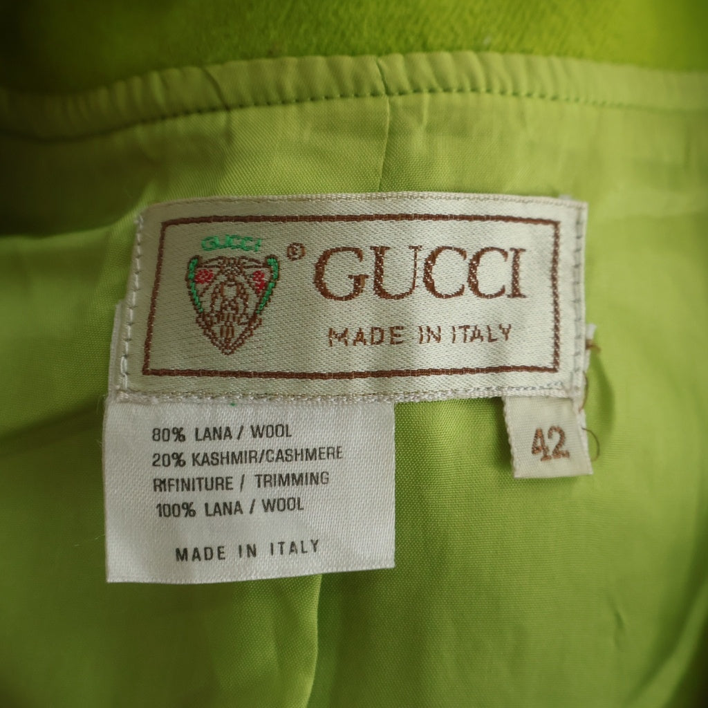 GUCCI(グッチ) オールド リブライン ウール ノーカラージャケット グリーン