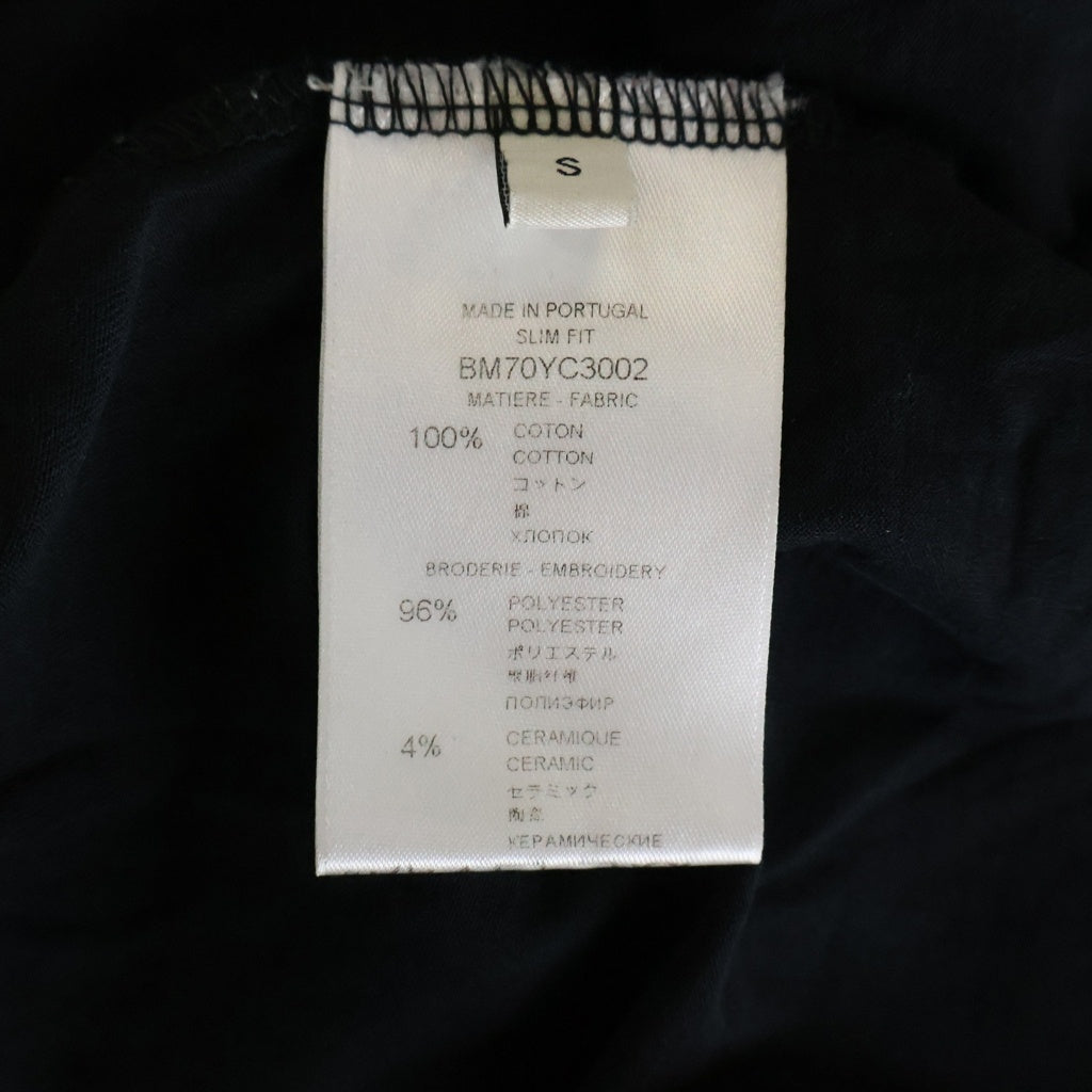 GIVENCHY(ジバンシィ) 21SS ロゴ エンブロイダリー クルーネック 半袖Tシャツカットソー ブラック BM70YC3002
