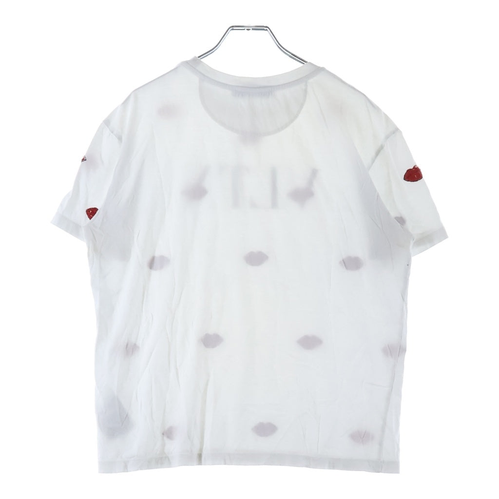 VALENTINO(ヴァレンティノ) ップスパンコール クルーネック半袖Tシャツカットソー ホワイト VB3MG10X65L