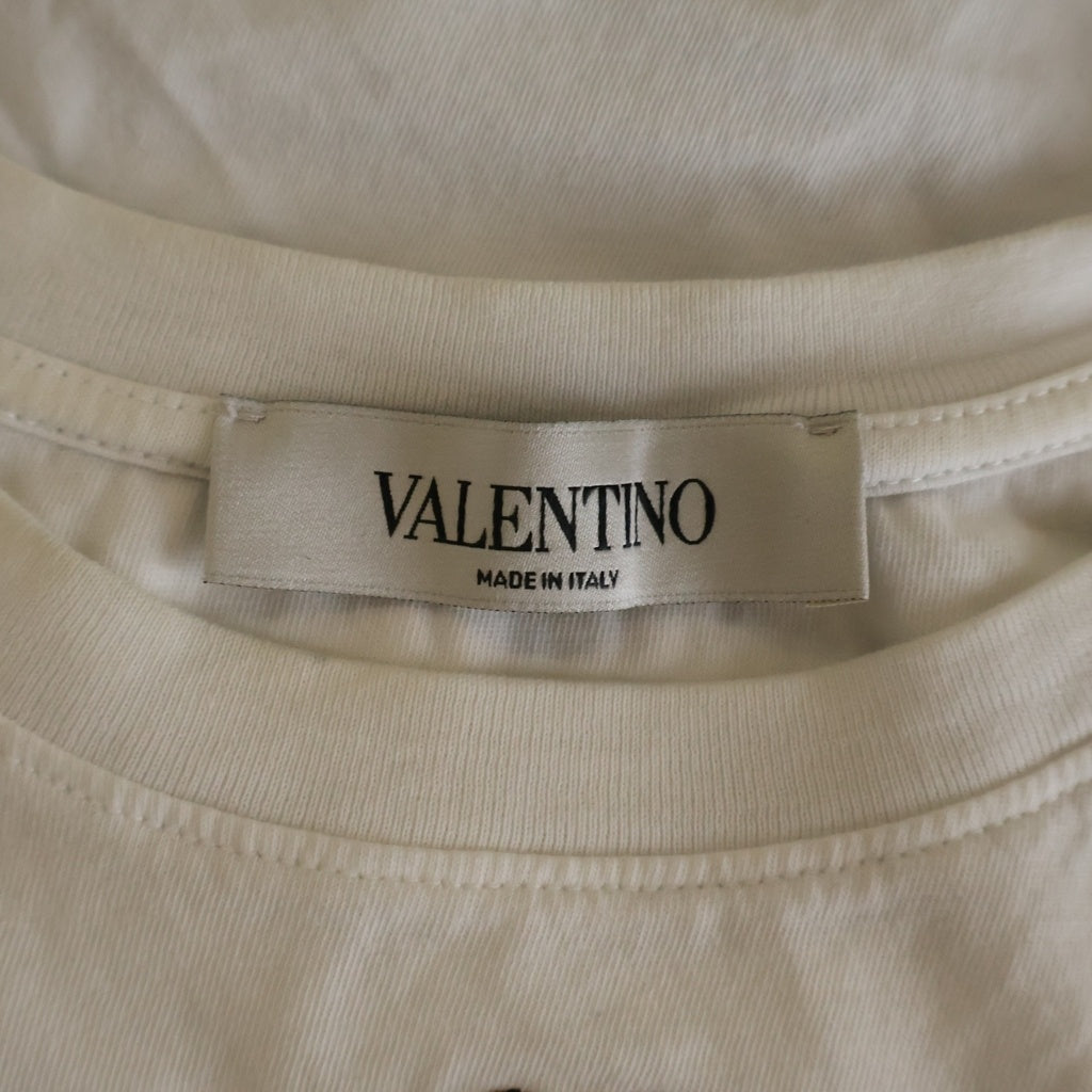 VALENTINO(ヴァレンティノ) ップスパンコール クルーネック半袖Tシャツカットソー ホワイト VB3MG10X65L