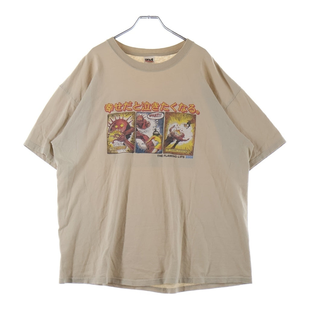 VINTAGE(ヴィンテージ) 00s THE FLAMING LIPS 2003 YOSHIMI BATTLES THE PINK ROBOTS 幸せだと泣きたくなる クルーネックTシャツ ベージュ