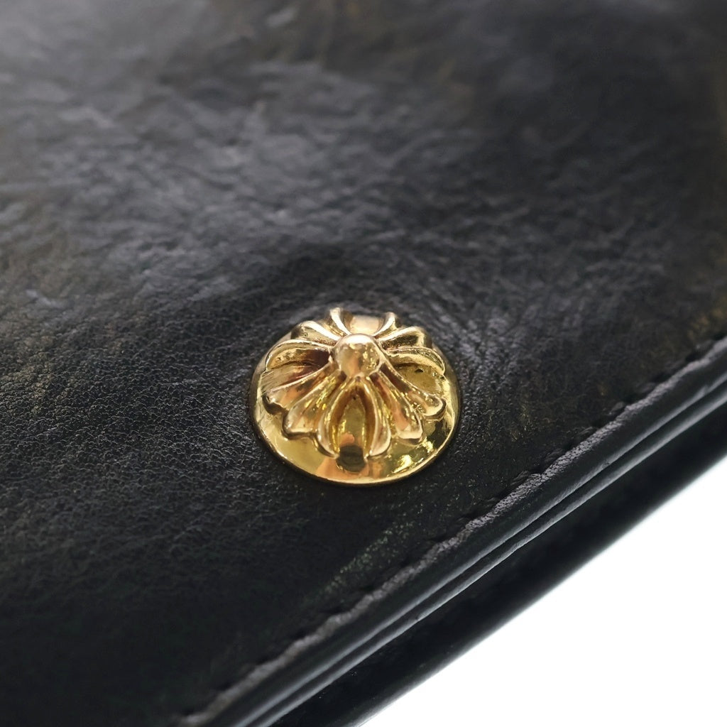 CHROME HEARTS(クロムハーツ) 22K 1SNAP 1スナップ ゴールド レザーウォレット財布 ブラック/ゴールド