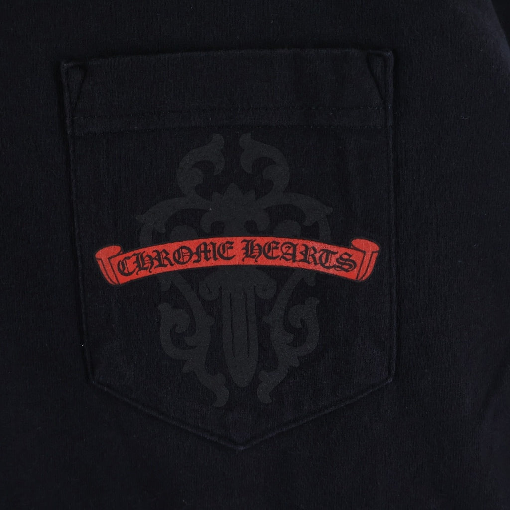 CHROME HEARTS(クロムハーツ) OLD VINE DAGGER L/S TEE オールド ダガー アームCHプラスプリント クルーネック半袖Tシャツカットソー ブラック
