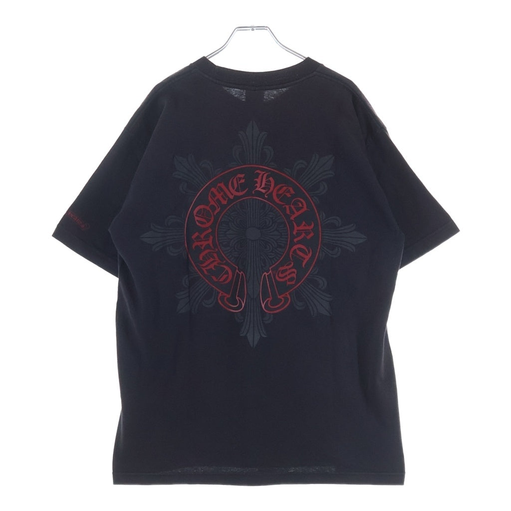 CHROME HEARTS(クロムハーツ) OLD FLORAL CROSS S/S Tee ホースシュー フローラルクロスプリント 半袖Tシャツカットソー ブラック