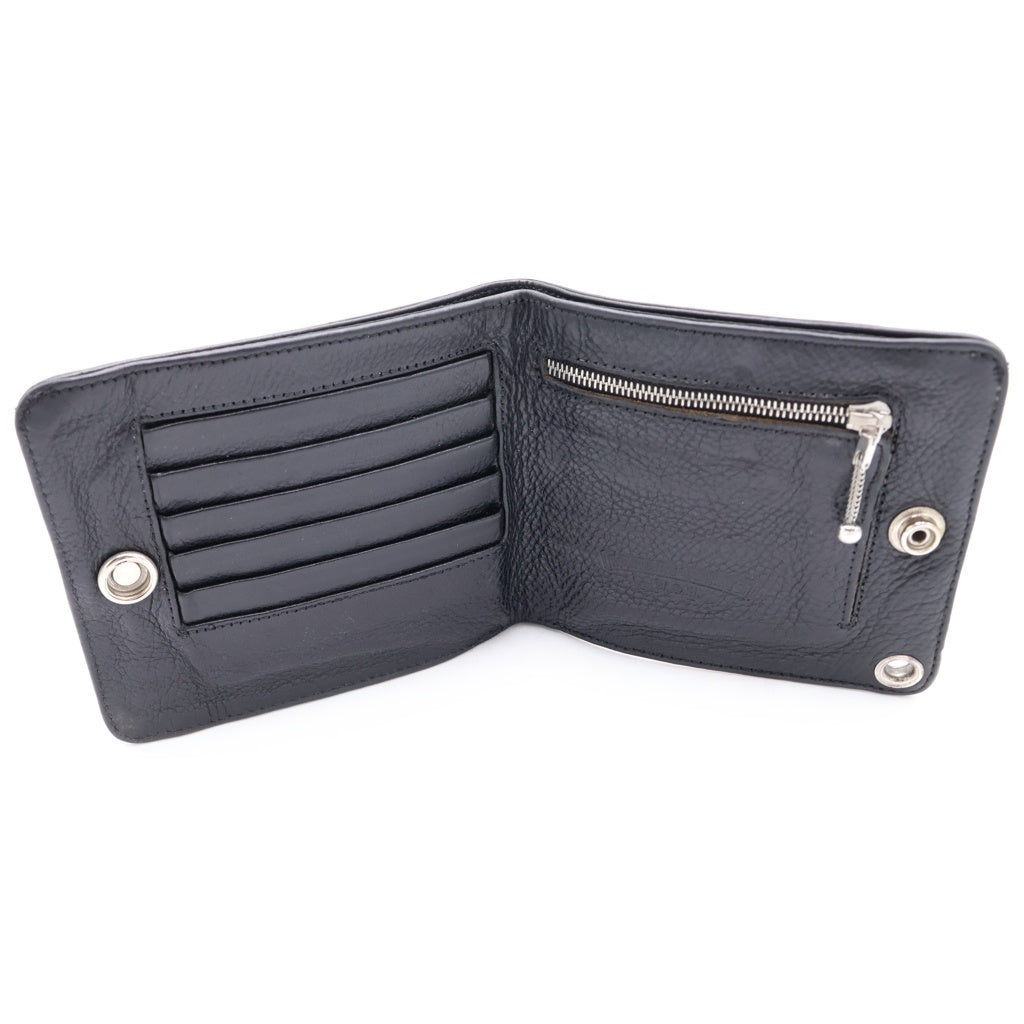 CHROME HEARTS(クロムハーツ) 1SNAP 1スナップ クロスボタンレザーウォレット財布 ブラック