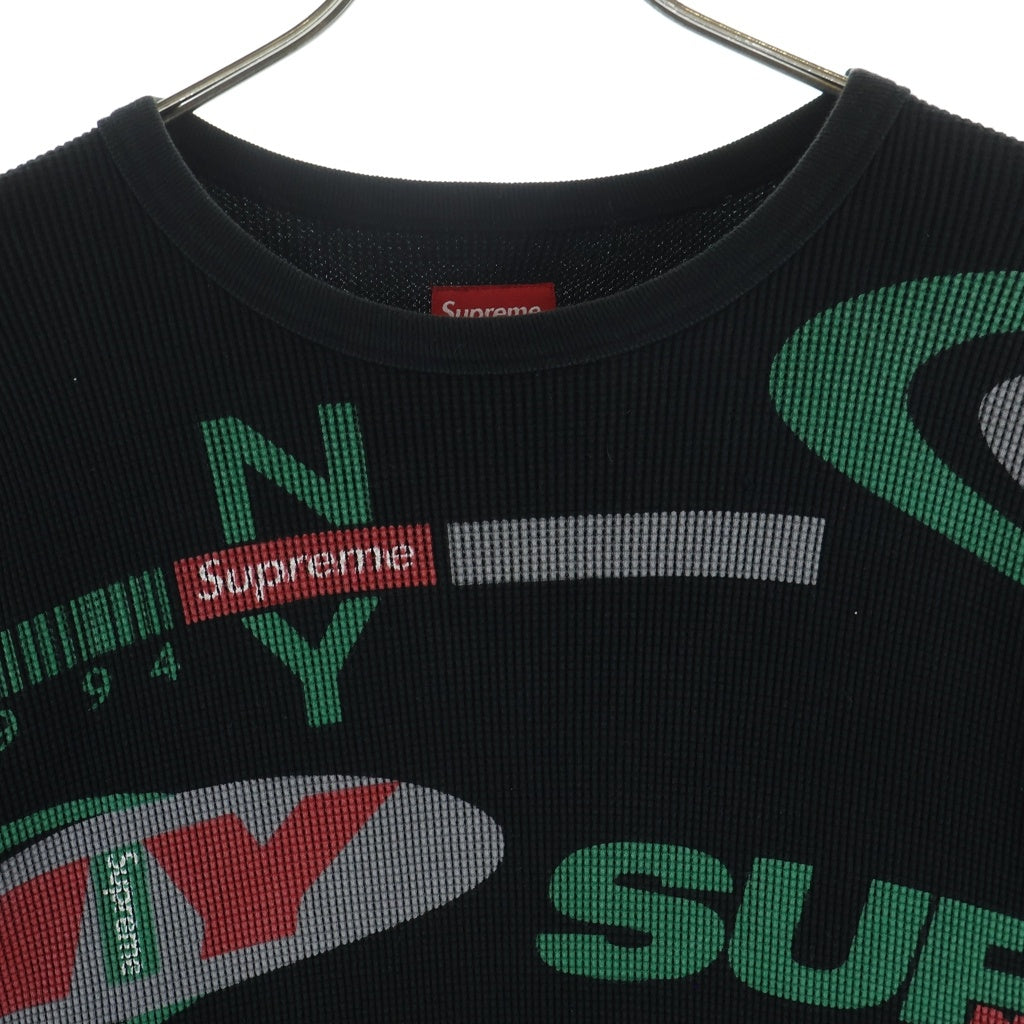 SUPREME(シュプリーム) 18AW NY Waffle Thermal サーマル ロングスリーブカットソー ブラック