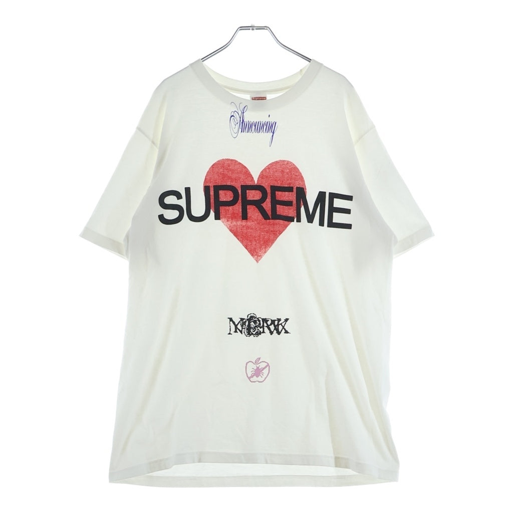 SUPREME(シュプリーム) 25SS Announcing Tee アナウンシングティー ハートロゴ クルーネックTシャツ ホワイト
