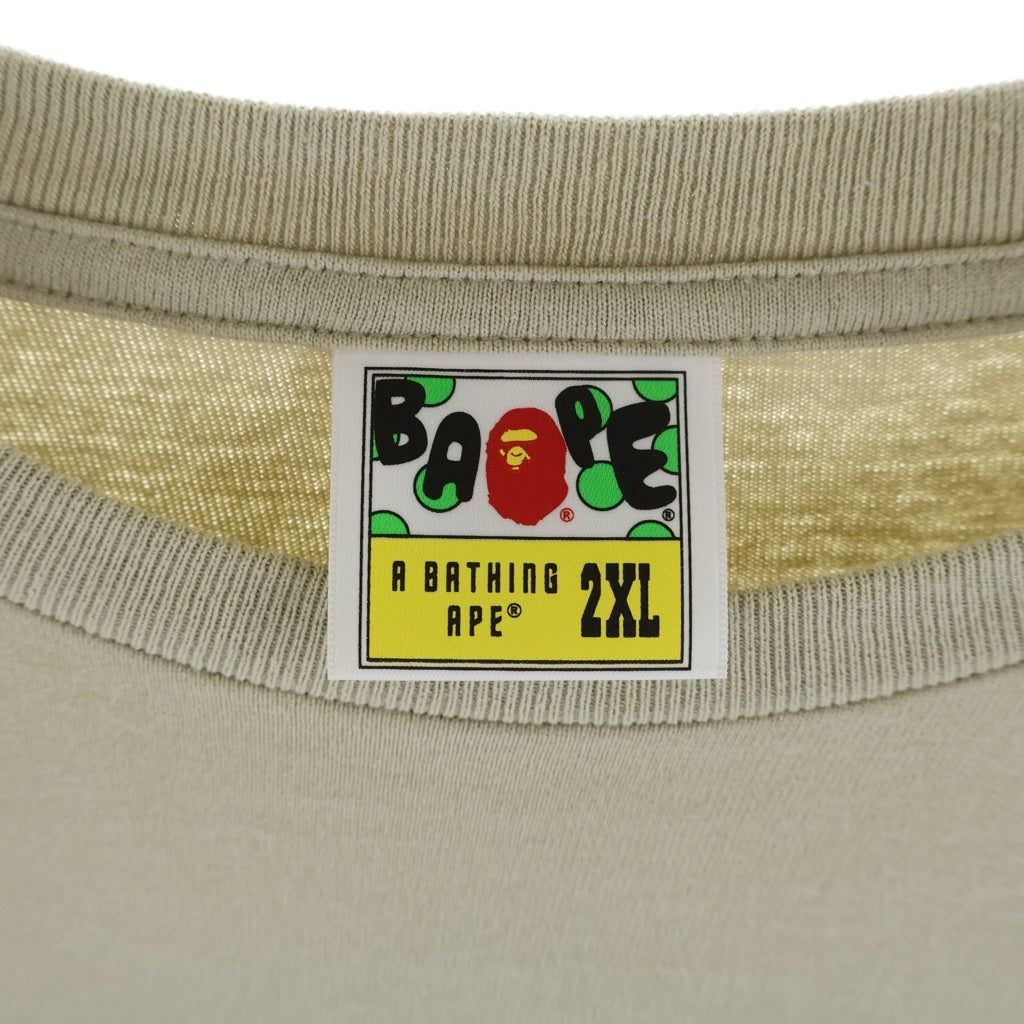 A BATHING APE(アベイシングエイプ) BIG APE HEAD TEE ロゴ OZXTEM110003J クルーネックTシャツ ベージュ