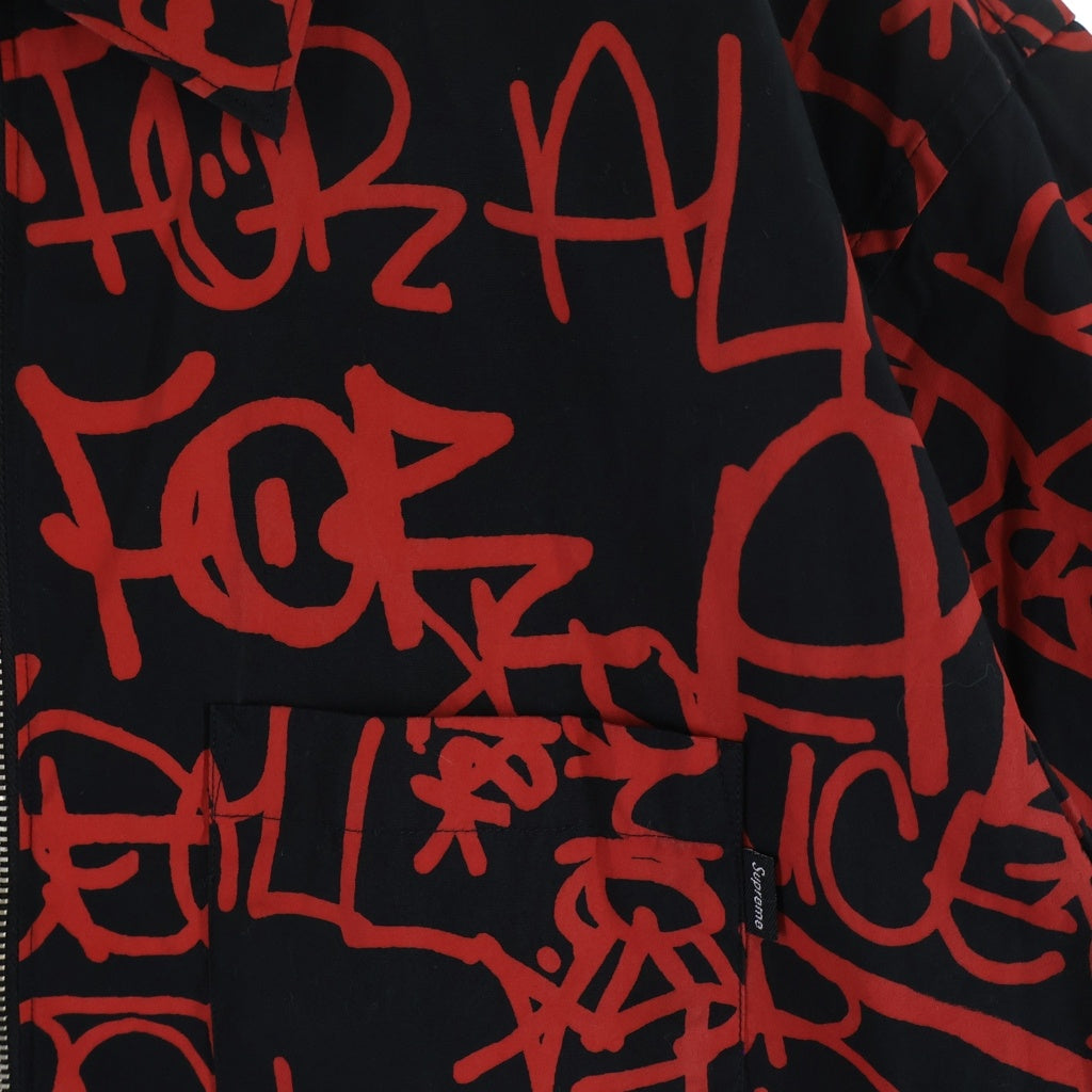 SUPREME(シュプリーム) 18AW ×COMME DES GARCONS SHIRT Graphic S/S Shirt グラフィックシャツ ジップアップ 半袖シャツ ブラック