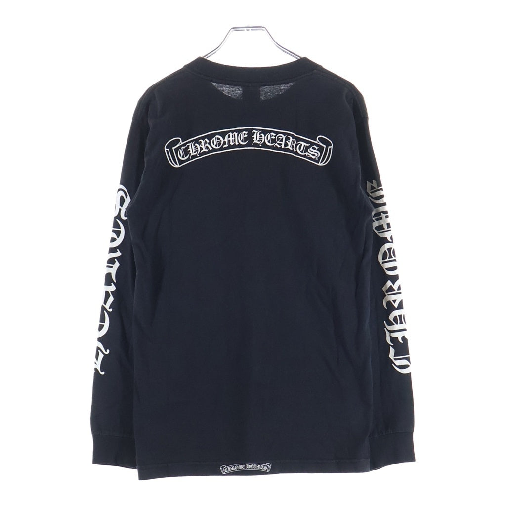 CHROME HEARTS(クロムハーツ) OLD CH L S 1 スクロールラベルプリント ロングスリーブTシャツ クルーネック長袖Tシャツ カットソー ブラック
