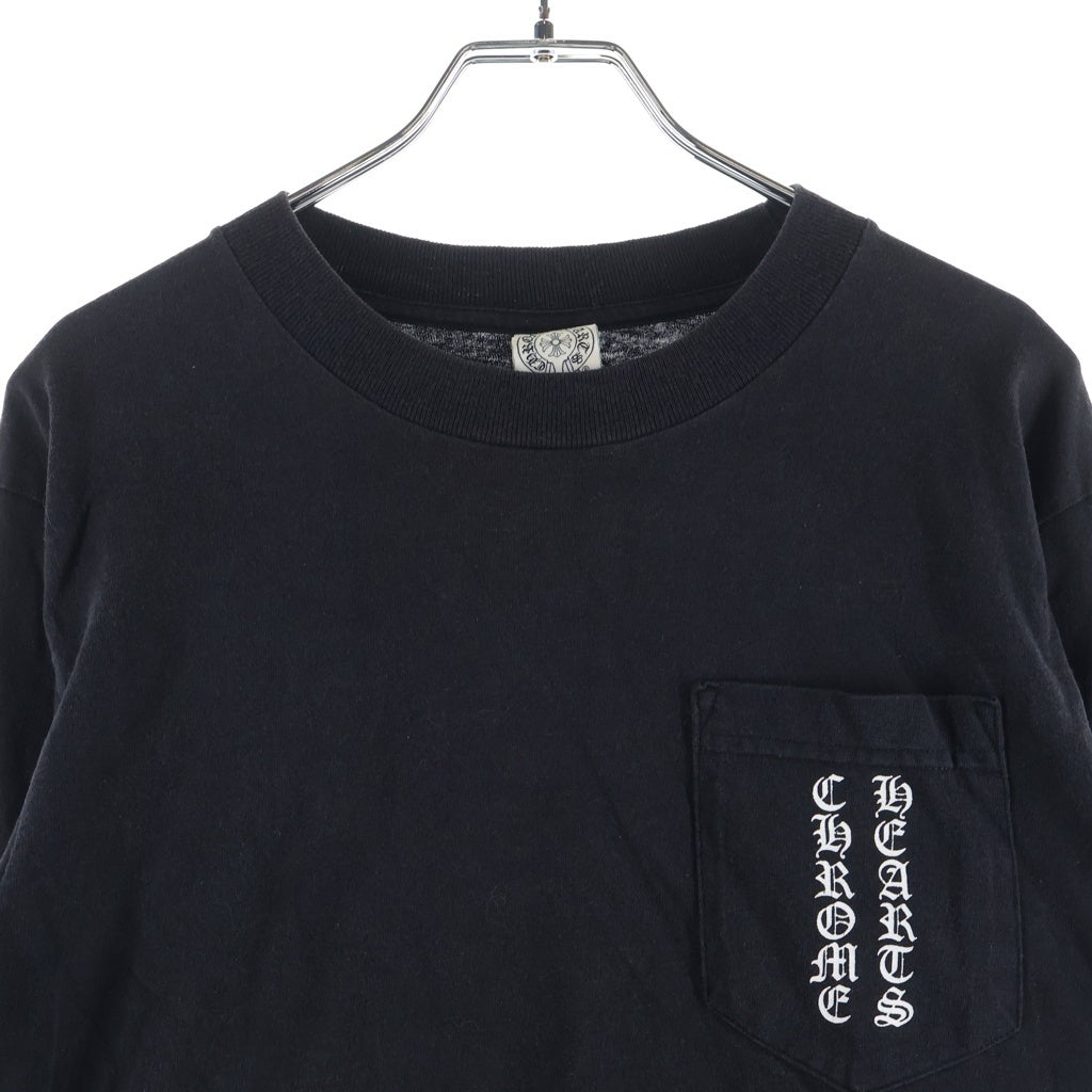 CHROME HEARTS(クロムハーツ) OLD CH L S 1 スクロールラベルプリント ロングスリーブTシャツ クルーネック長袖Tシャツ カットソー ブラック