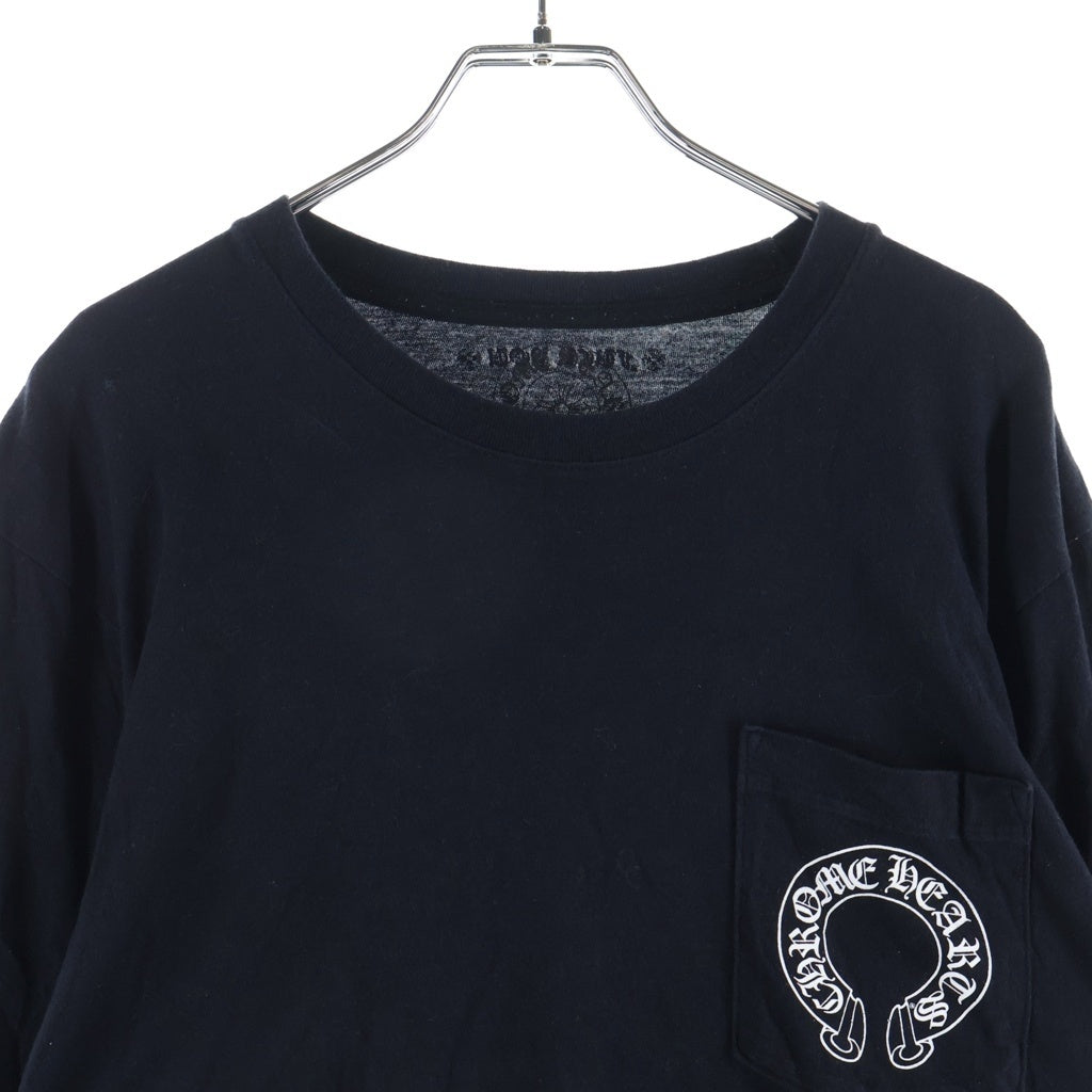 CHROME HEARTS(クロムハーツ) CH L/S T-SHIRT アームフローラル バックホースシュープリント 長袖Tシャツ ロンT ブラック