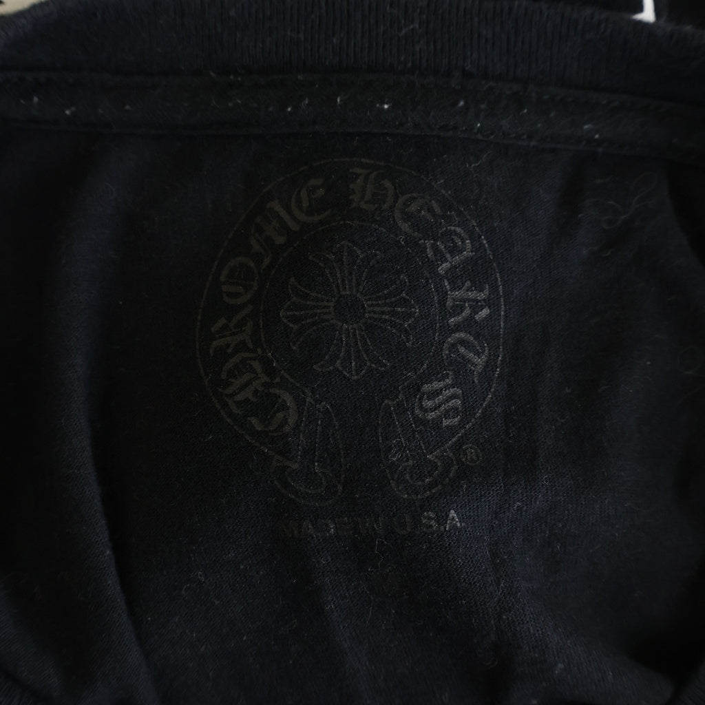 CHROME HEARTS(クロムハーツ) CH L/S T-SHIRT アームフローラル バックホースシュープリント 長袖Tシャツ ロンT ブラック