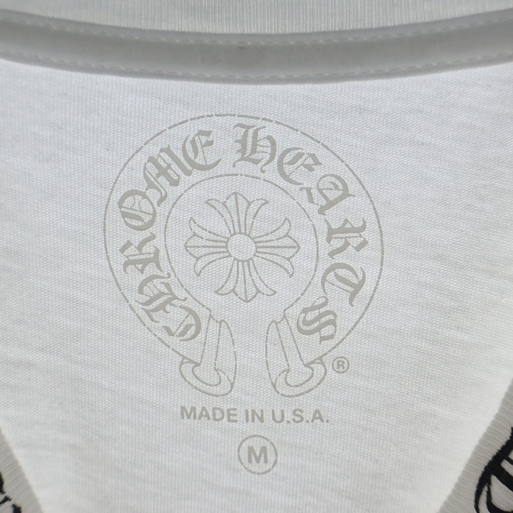 CHROME HEARTS(クロムハーツ) NECK LOGO ネックロゴ ポケット クルーネック半袖Tシャツカットソー ホワイト