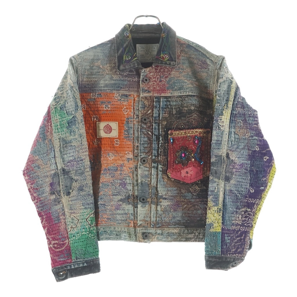 PROLETA RE ART(プロレタリアート) UROBOROS DENIM JACKET Boro patchwork distressed Studs