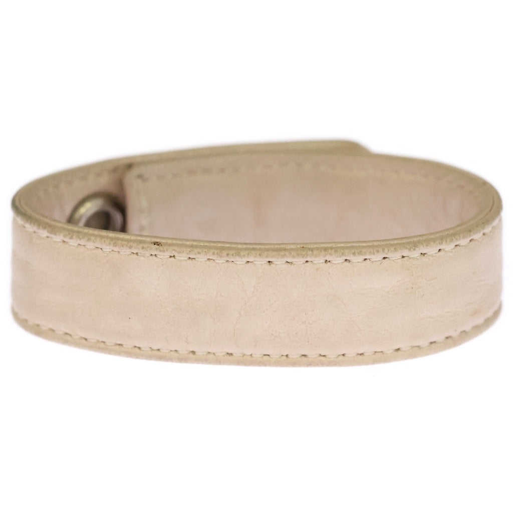 CHROME HEARTS(クロムハーツ) 3BTN 2SNP クロスボール 3ボタン2スナップ レザーブレスレット ベージュ/シルバー BCA123