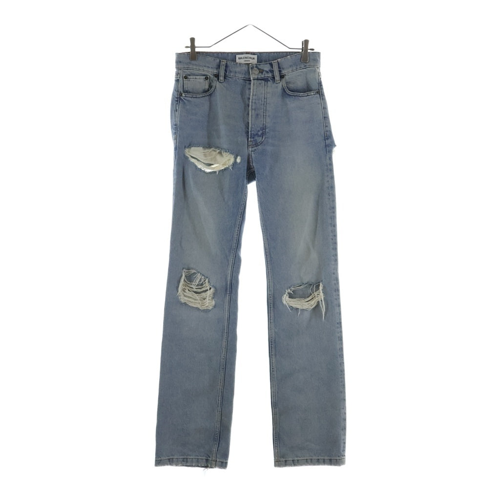 BALENCIAGA(バレンシアガ) Destroyed Normal Pants デストロイドノーマルパンツ ブーツカットデニム インディゴ