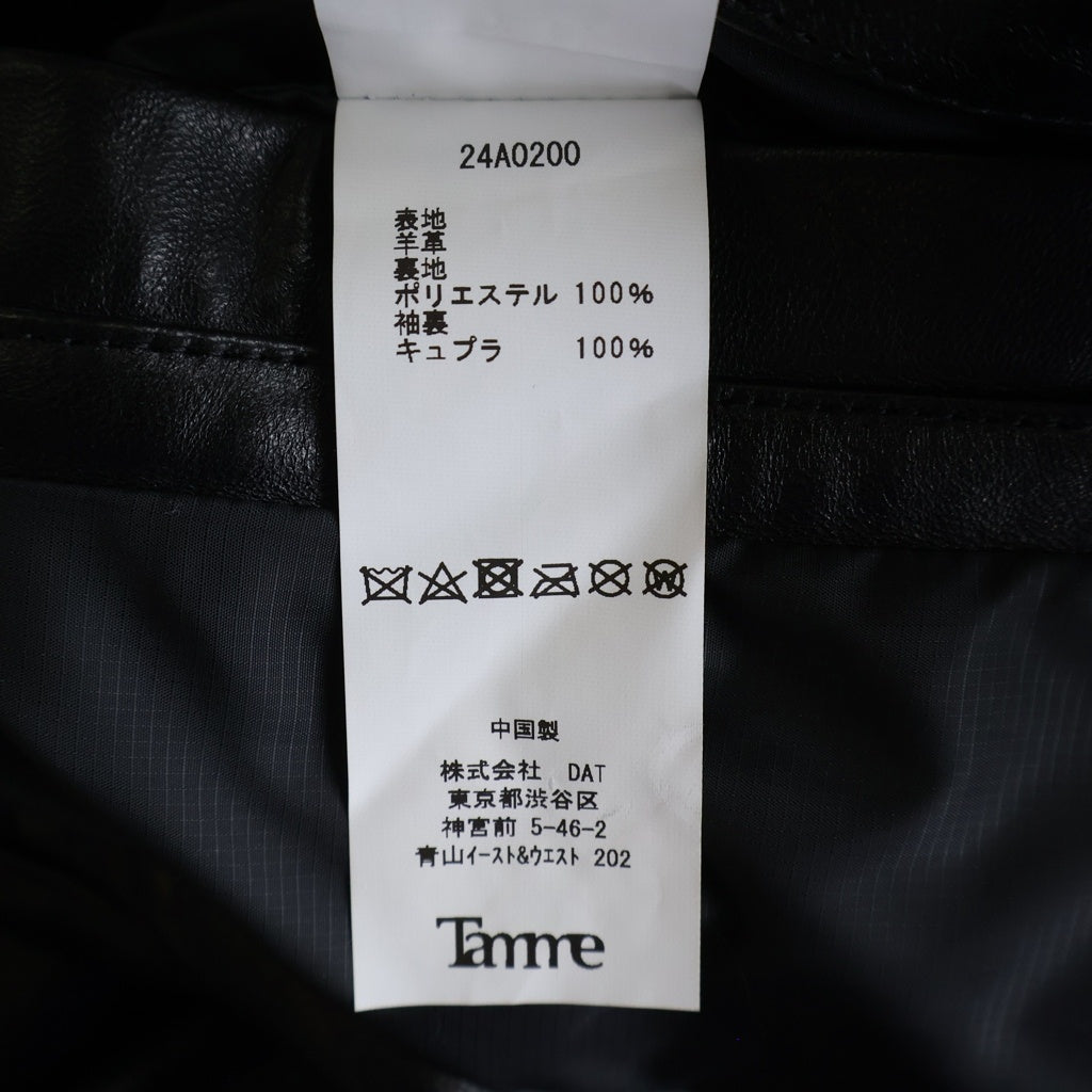 Tamme(タム) 24AW LEATHER MK3 JACKET 24A0200 レザージャケット ブラック