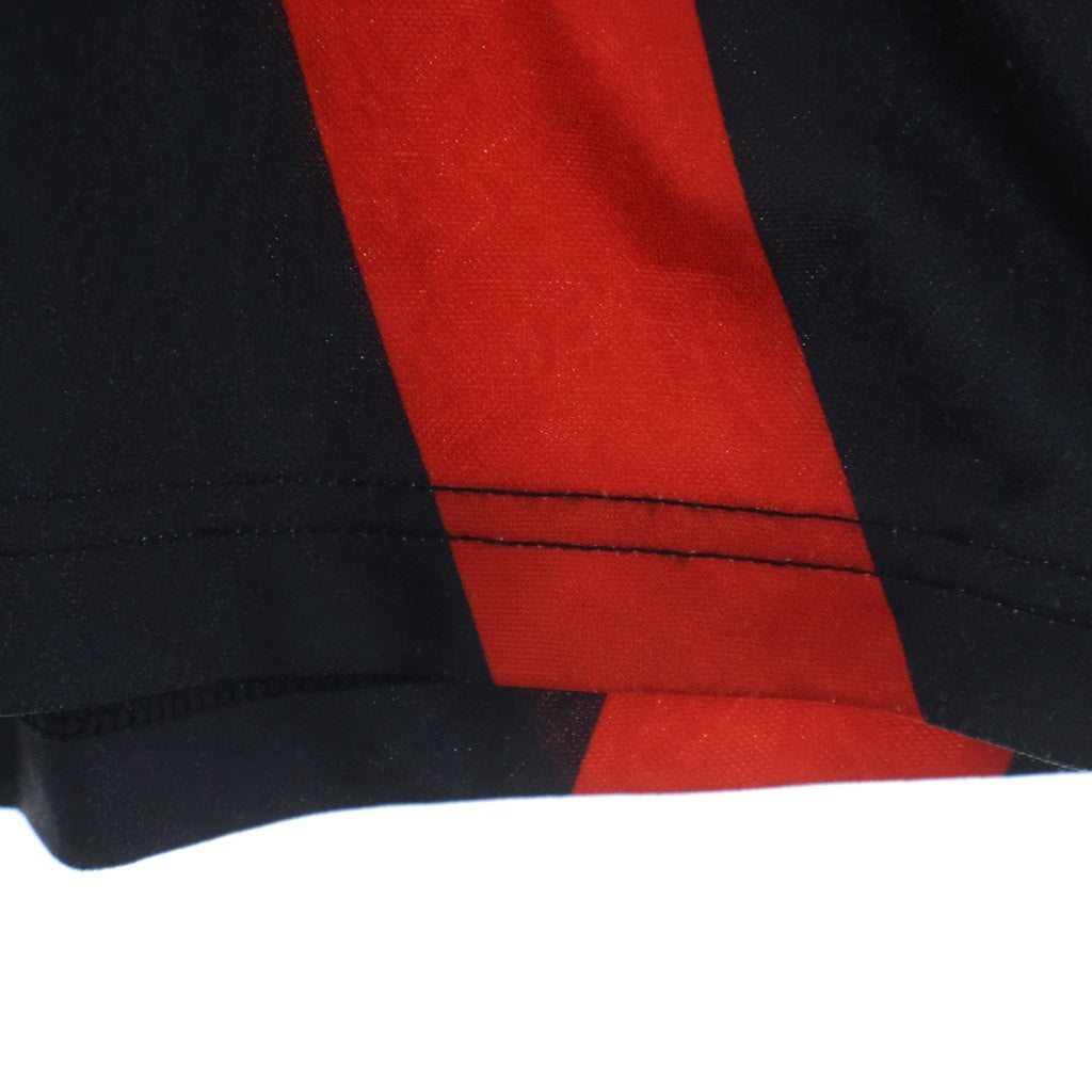 A BATHING APE(アベイシングエイプ) FLAME MONOGRAM JACQUARD LOGO RELAXED FIT FOOTBALL JERSEY フットボール長袖ジャージ 001LTM301310M レッド/ブラック