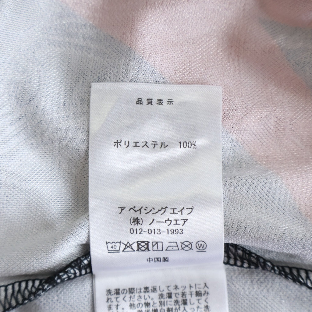 A BATHING APE(アベイシングエイプ) FLAME MONOGRAM JACQUARD LOGO RELAXED FIT FOOTBALL JERSEY フットボール長袖ジャージ 001LTM301310M レッド/ブラック