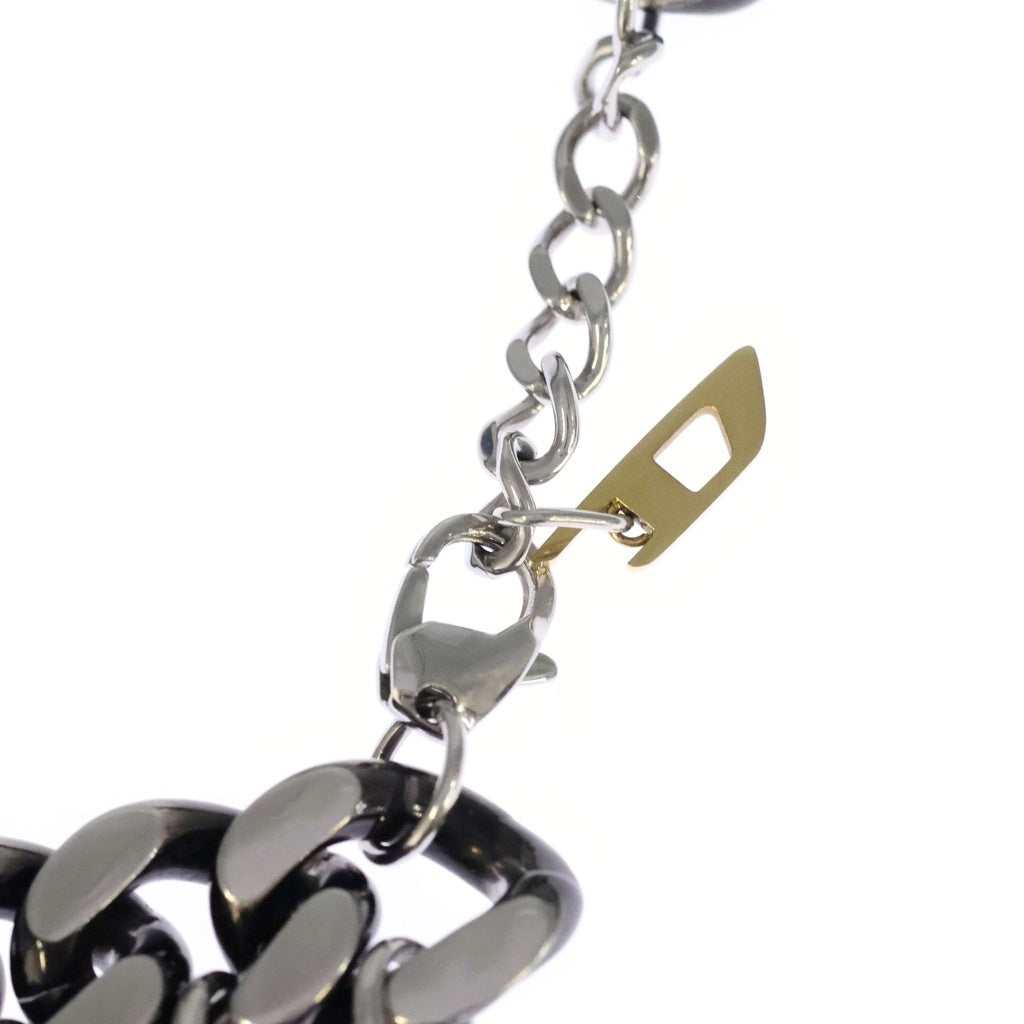 DIESEL(ディーゼル) Logo Charm Link Bracelet ロゴチャーム チェーンブレスレット DX1524 マルチカラー