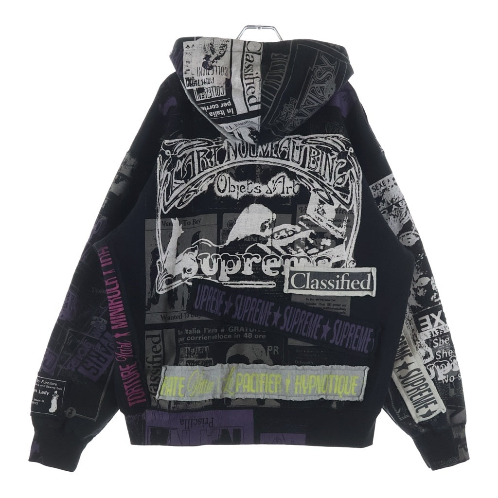 SUPREME(シュプリーム) 24SS Collage Zip Up Hooded Sweat コラージュ ジップ アップ フーディー スウェット ブラック/パープル