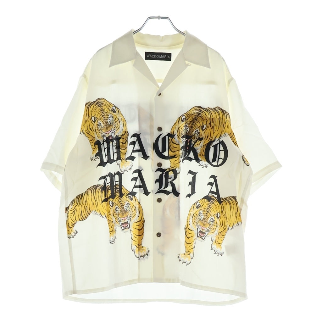 WACKO MARIA(ワコマリア) ×TIM LEHI aloha shirt ティムリーハイ アロハ 虎グラフィック半袖シャツ ホワイト ‐