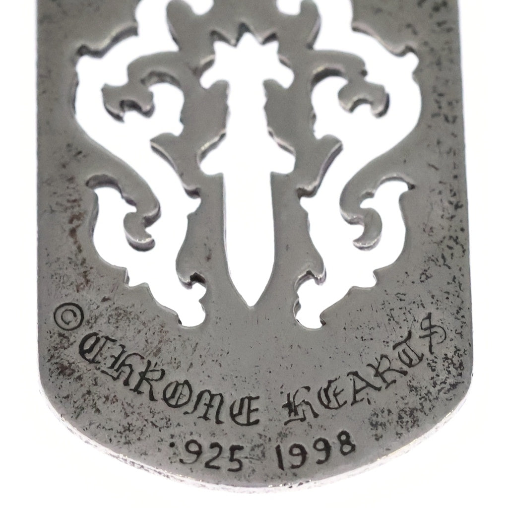 CHROME HEARTS(クロムハーツ) D TAG LRG DAGGER ヴァインダガーカットアウトドッグタグ ラージ ペンダントトップ シルバー BCA240 -