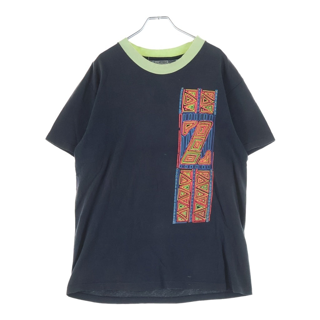 VINTAGE(ヴィンテージ) 90s JIMMYZ ジミーズ リブカラー 裾袖シングル Tシャツ ブラック -