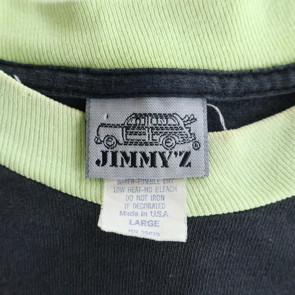 VINTAGE(ヴィンテージ) 90s JIMMYZ ジミーズ リブカラー 裾袖シングル Tシャツ ブラック -
