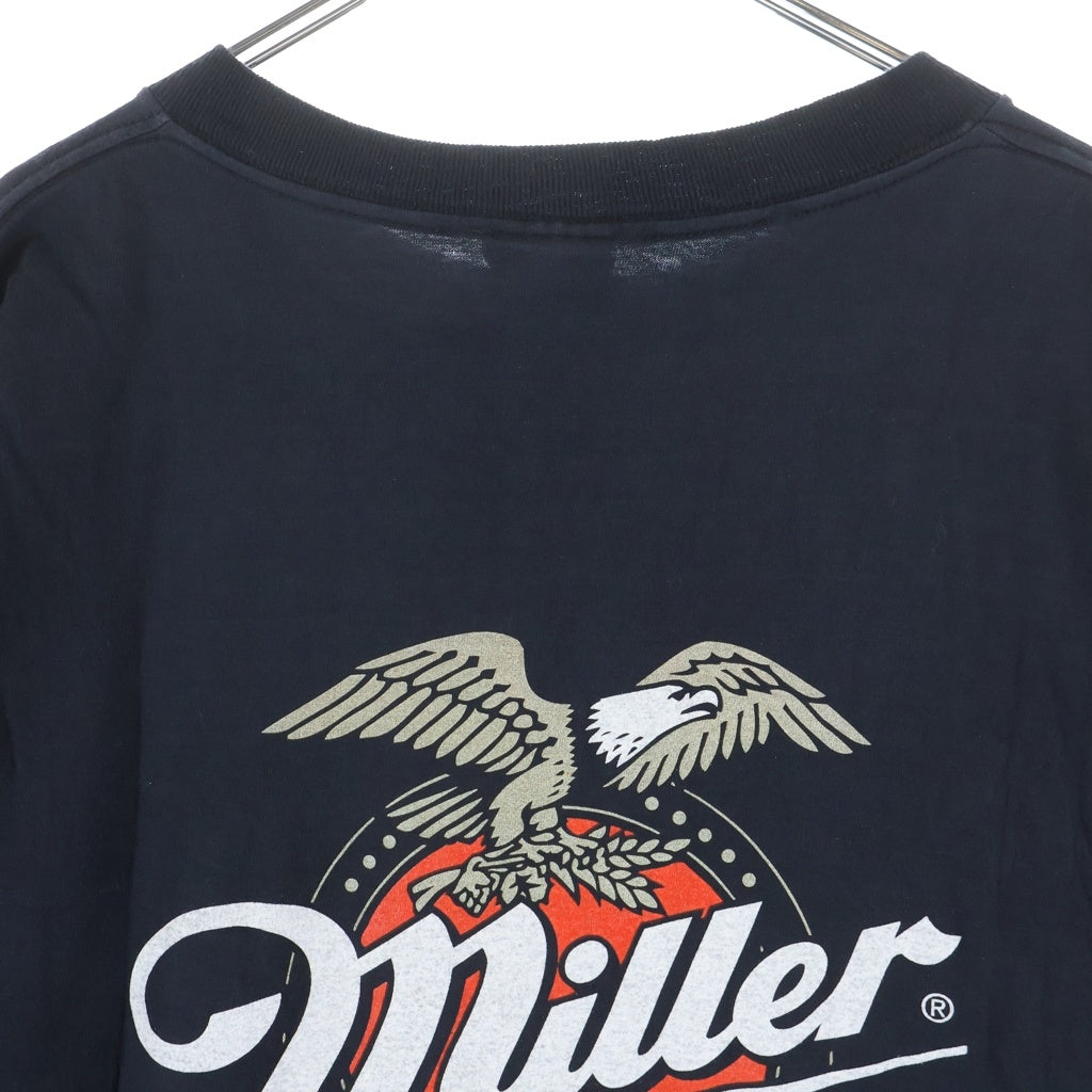 VINTAGE(ヴィンテージ) 90s MILLER BEER ビール 企業 クルーネックTシャツ ブラック -