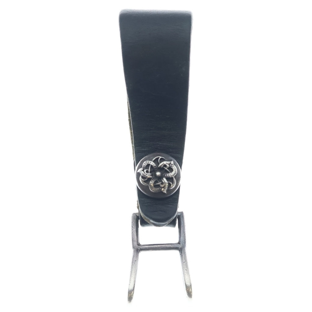 CHROME HEARTS(クロムハーツ) BELT LOOP ケルティックボールボタン レザーベルトループ ブラック