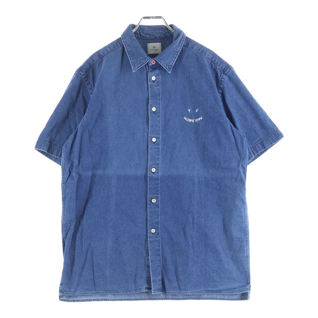 Paul Smith(ポールスミス) Indigo Short-Sleeve Shirt インディゴ 半袖シャツ PY-WR-77848 インディゴ PY-WR-77848