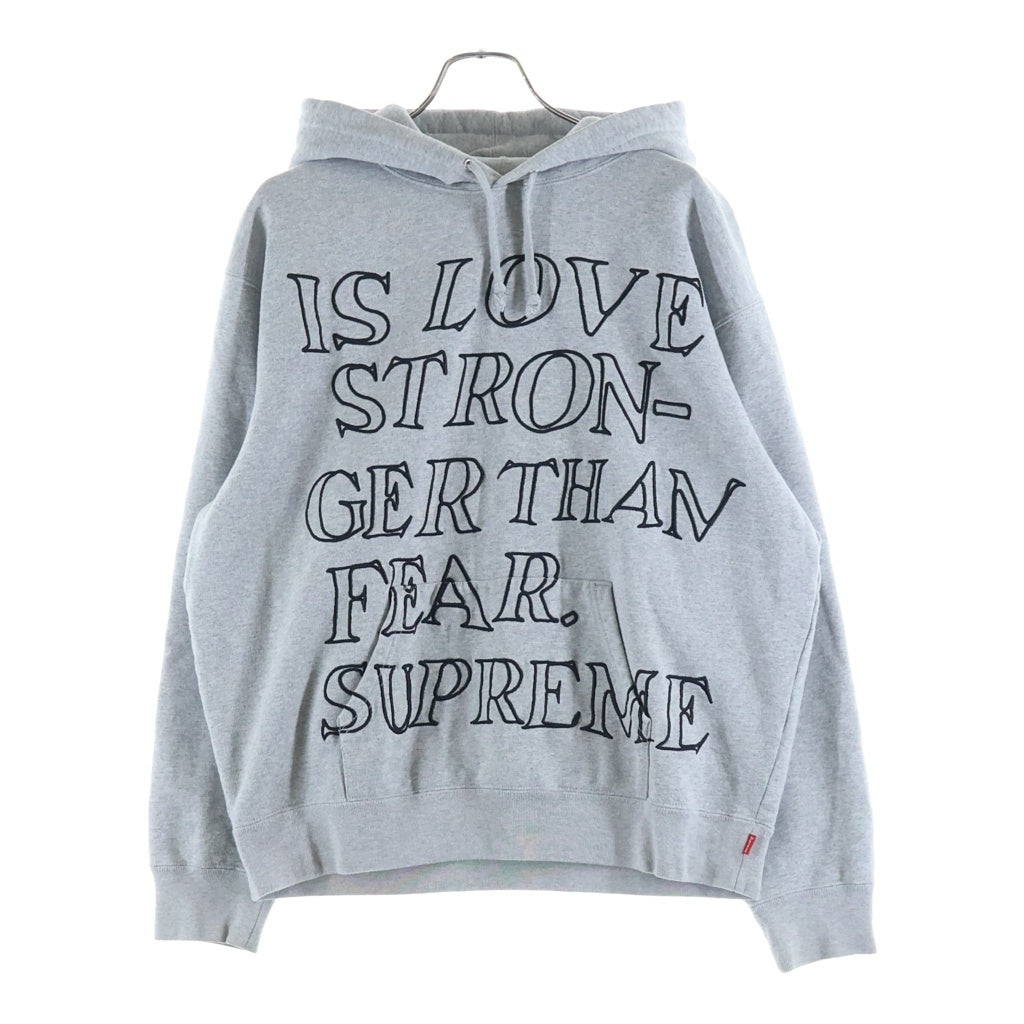 SUPREME(シュプリーム) Stronger Than Fear Hooded Sweat shirt ストロンガー ザン フィアー スウェットプルオーバーパーカー グレー ‐