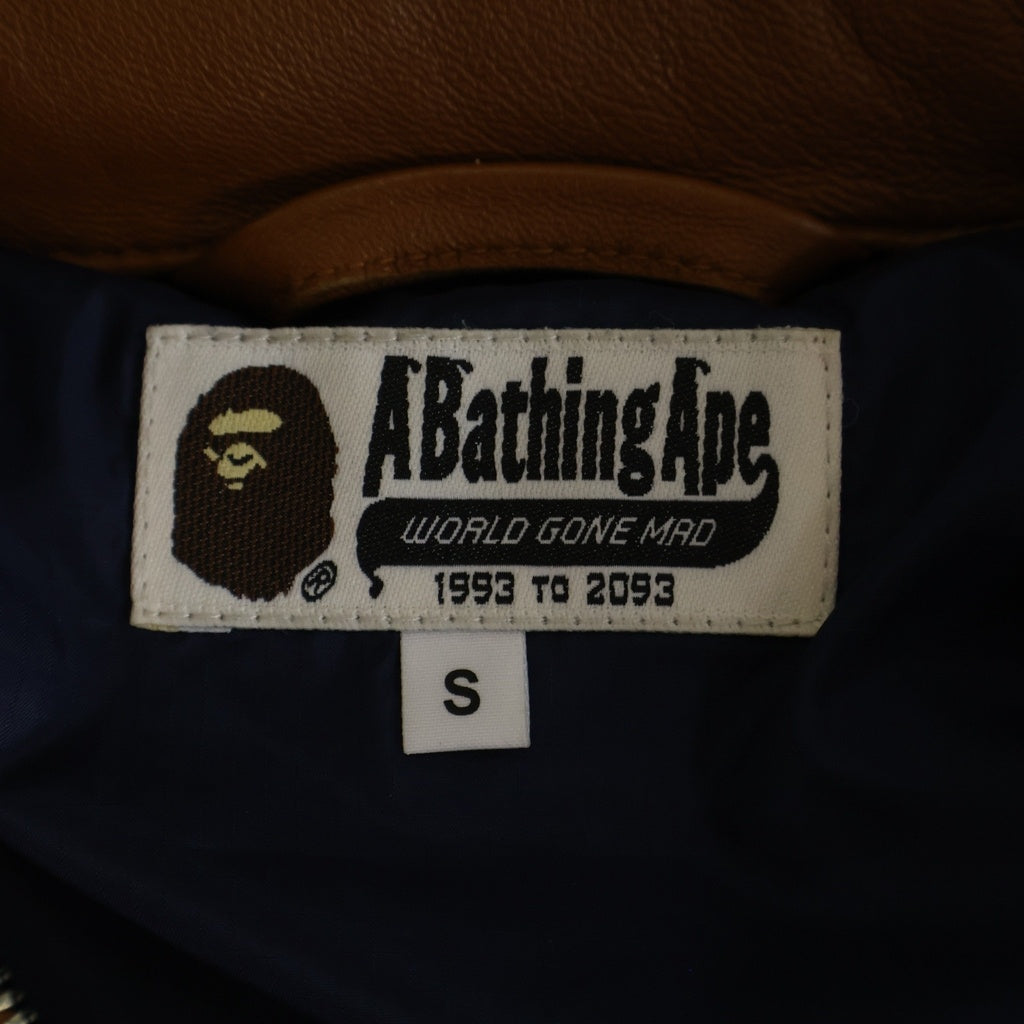 A BATHING APE(アベイシングエイプ) LEATHER DOWN JACKET 復刻 シープスキン レザー 001HJE801001X ダウンジャケット