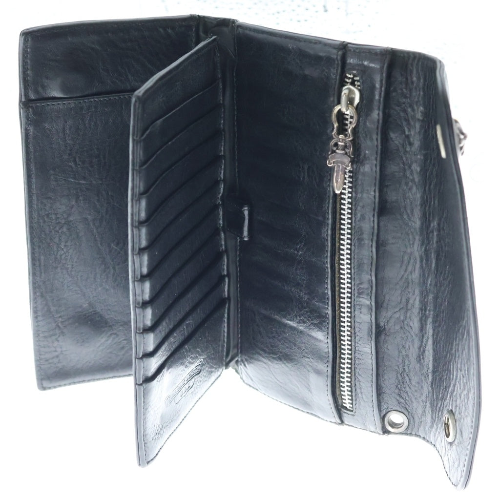 CHROME HEARTS(クロムハーツ) WAVE ウェーブ レザーウォレット 財布 ブラック BCA375