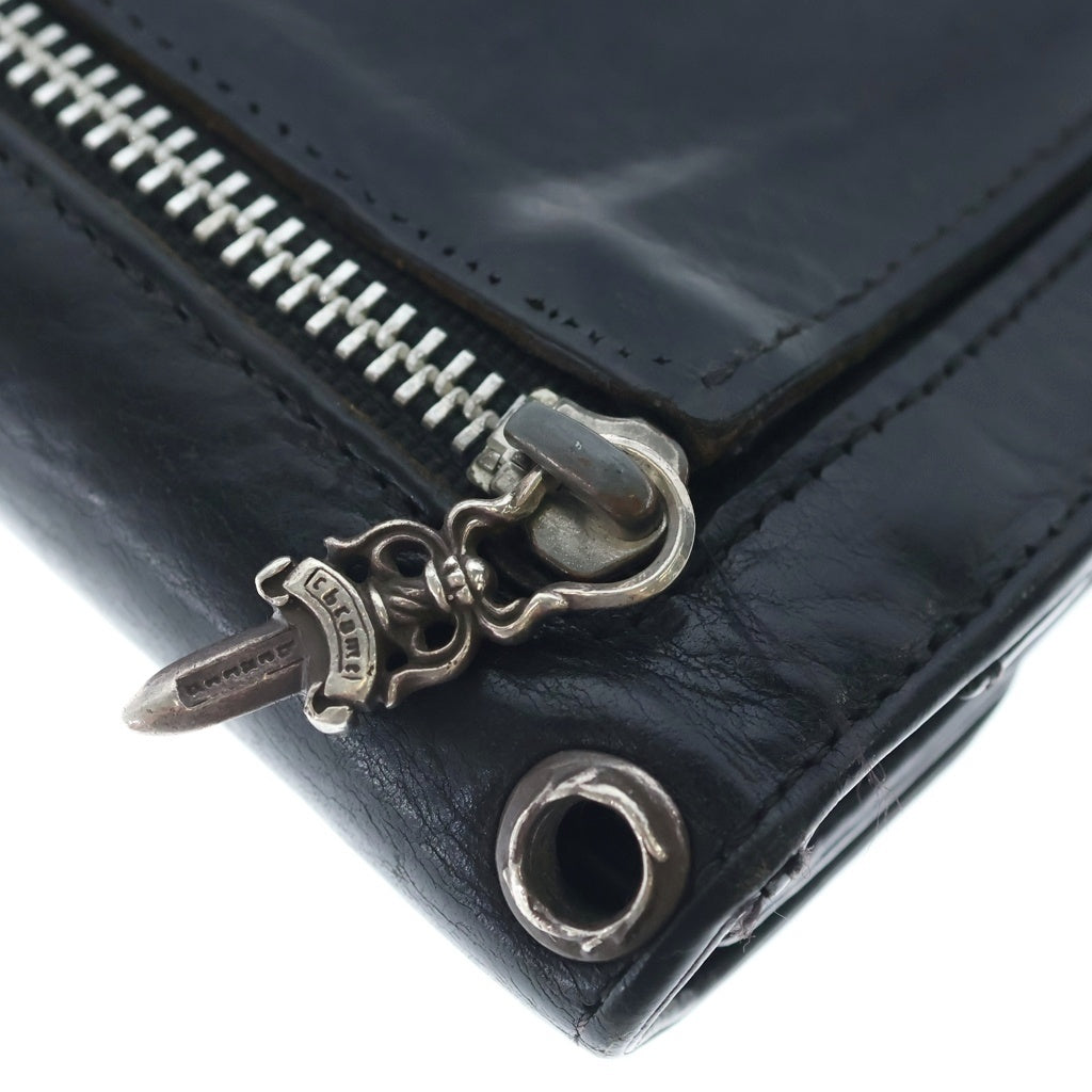 CHROME HEARTS(クロムハーツ) WAVE ウェーブ レザーウォレット 財布 ブラック BCA375