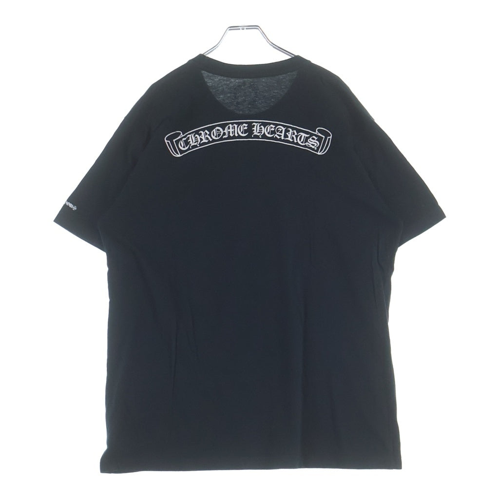 CHROME HEARTS(クロムハーツ) SCROLL LABEL T-SHIRT スクロールラベルプリント クルーネックポケット半袖Tシャツ ブラック