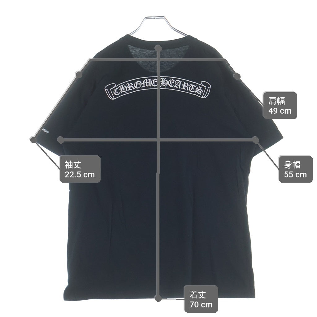 CHROME HEARTS(クロムハーツ) SCROLL LABEL T-SHIRT スクロールラベルプリント クルーネックポケット半袖Tシャツ ブラック